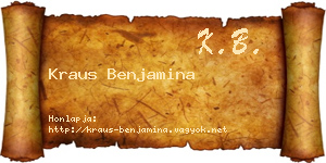 Kraus Benjamina névjegykártya